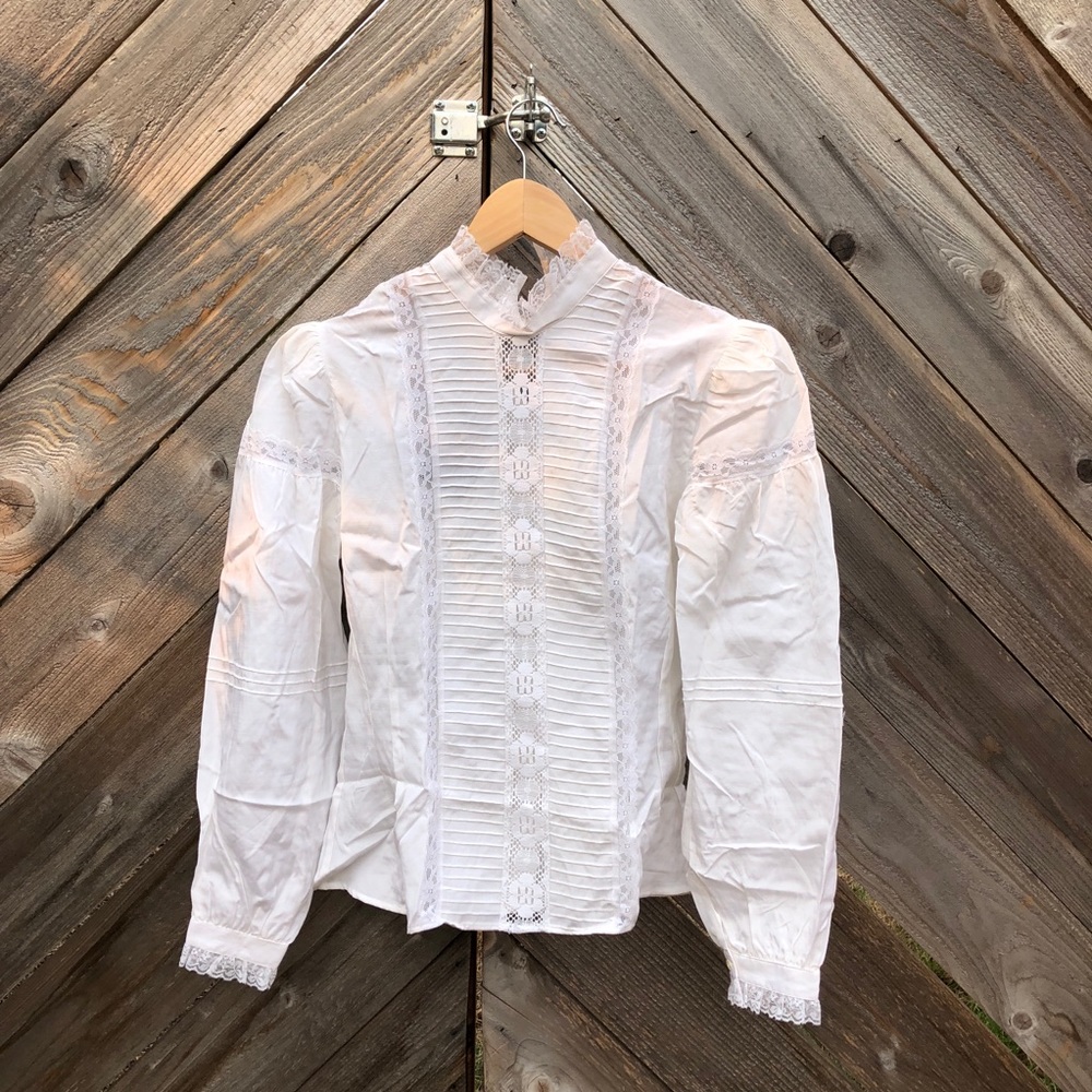 Vintage Edwardian blouse deadstock white lace